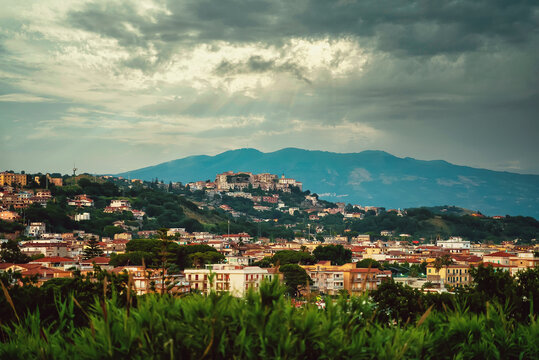 Scenic view of Minturno, Latina, Lazio, Italy.