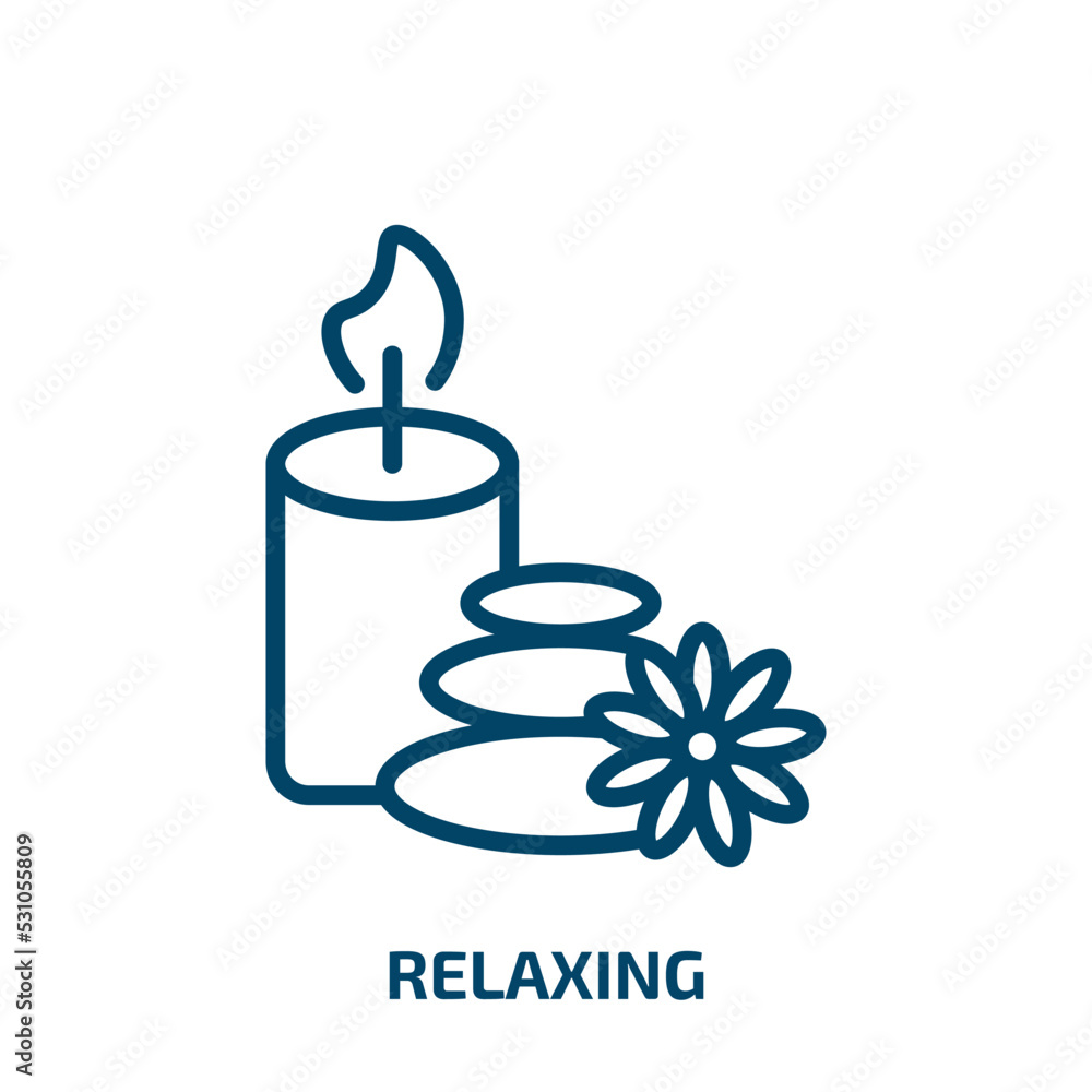 Poster relaxing icon from activity and hobbies collection. thin linear relaxing, relaxation, yoga outline i