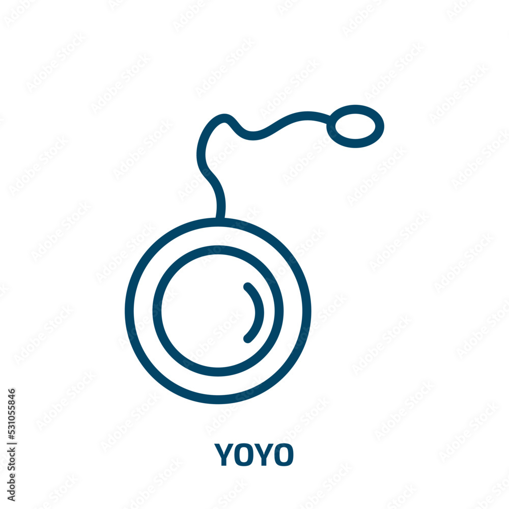 Poster yoyo icon from activity and hobbies collection. thin linear yoyo, play, toy outline icon isolated on