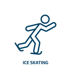 ice skating icon from activity and hobbies collection. Thin linear ice skating, ice, season outline icon isolated on white background. Line vector ice skating sign, symbol for web and mobile