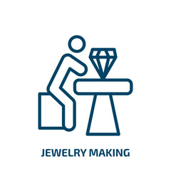 jewelry making icon from activity and hobbies collection. Thin linear jewelry making, jewelry, fashion outline icon isolated on white background. Line vector jewelry making sign, symbol for web and