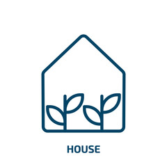 greenhouse icon from agriculture farming and gardening collection. Thin linear greenhouse, industry, pollution outline icon isolated on white background. Line vector greenhouse sign, symbol for web