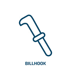 billhook icon from agriculture farming and gardening collection. Thin linear billhook, gardening, secateurs outline icon isolated on white background. Line vector billhook sign, symbol for web and