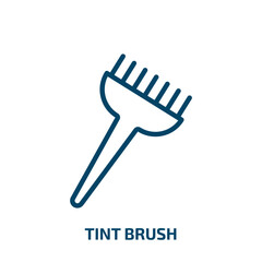 tint brush icon from beauty collection. Thin linear tint brush, paint, stucco outline icon isolated on white background. Line vector tint brush sign, symbol for web and mobile