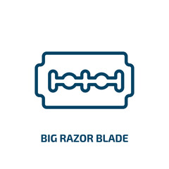 big razor blade icon from beauty collection. Thin linear big razor blade, blade, equipment outline icon isolated on white background. Line vector big razor blade sign, symbol for web and mobile