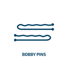 bobby pins icon from beauty collection. Thin linear bobby pins, beauty, hair outline icon isolated on white background. Line vector bobby pins sign, symbol for web and mobile