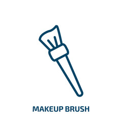 makeup brush icon from beauty collection. Thin linear makeup brush, makeup, brush outline icon isolated on white background. Line vector makeup brush sign, symbol for web and mobile