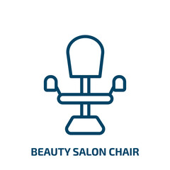 beauty salon chair icon from beauty collection. Thin linear beauty salon chair, beauty, hair outline icon isolated on white background. Line vector beauty salon chair sign, symbol for web and mobile