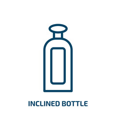 inclined bottle icon from beauty collection. Thin linear inclined bottle, bottle, inclined outline icon isolated on white background. Line vector inclined bottle sign, symbol for web and mobile