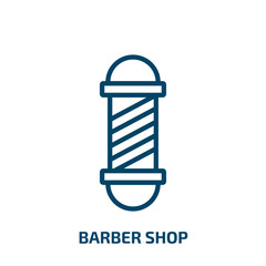 barber shop icon from beauty collection. Thin linear barber shop, hair, scissors outline icon isolated on white background. Line vector barber shop sign, symbol for web and mobile