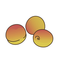 果物のイラスト　農産物　食べ物　食材　食品　フルーツ　梅
