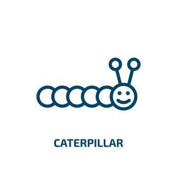 caterpillar icon from agriculture farming and gardening collection. Thin linear caterpillar, cute, simple outline icon isolated on white background. Line vector caterpillar sign, symbol for web and