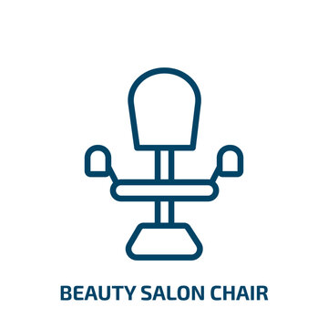 Beauty Salon Chair Icon From Beauty Collection. Thin Linear Beauty Salon Chair, Beauty, Hair Outline Icon Isolated On White Background. Line Vector Beauty Salon Chair Sign, Symbol For Web And Mobile