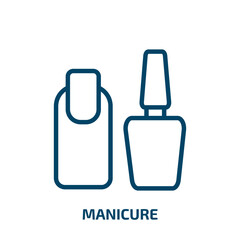 manicure icon from beauty collection. Thin linear manicure, beauty, care outline icon isolated on white background. Line vector manicure sign, symbol for web and mobile