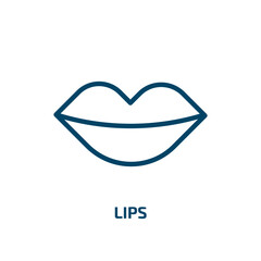 lips icon from beauty collection. Thin linear lips, makeup, cosmetic outline icon isolated on white background. Line vector lips sign, symbol for web and mobile
