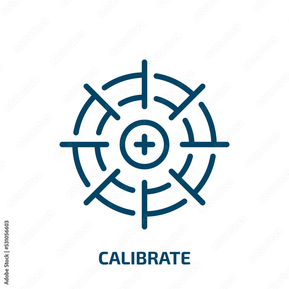 Poster calibrate icon from computer collection. thin linear calibrate, calibration, measure outline icon is