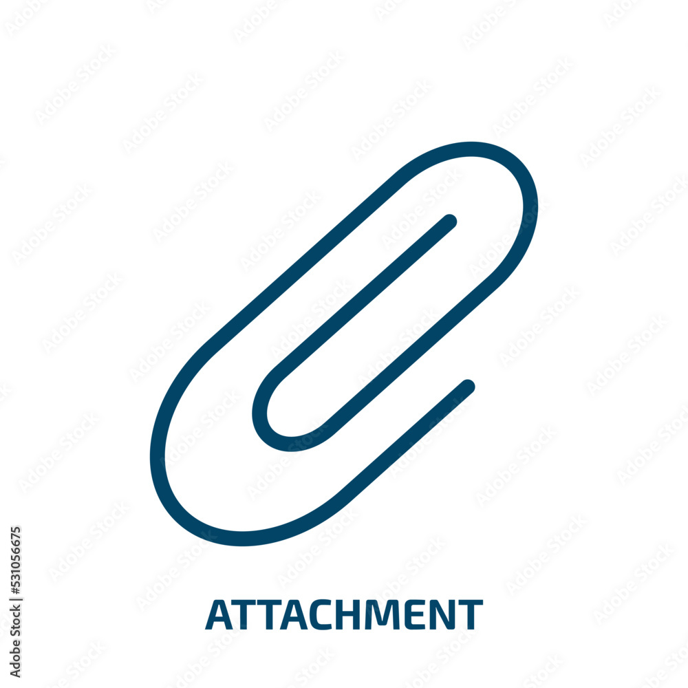 Aufkleber attachment icon from education collection. thin linear attachment, mail, website outline icon isolat