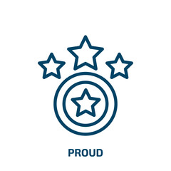 proud icon from education collection. Thin linear proud, flag, round outline icon isolated on white background. Line vector proud sign, symbol for web and mobile