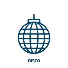 disco icon from arcade collection. Thin linear disco, music, speaker outline icon isolated on white background. Line vector disco sign, symbol for web and mobile