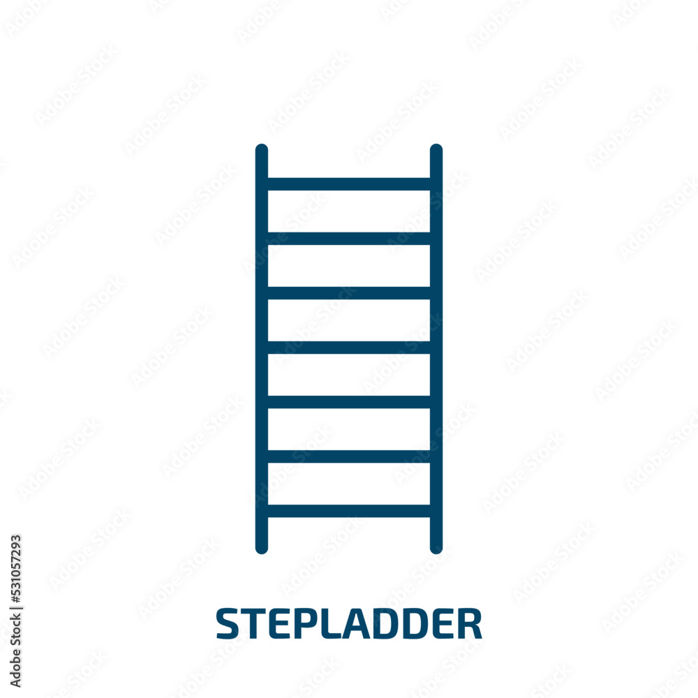 Poster stepladder icon from general collection. thin linear stepladder, building, construction outline icon