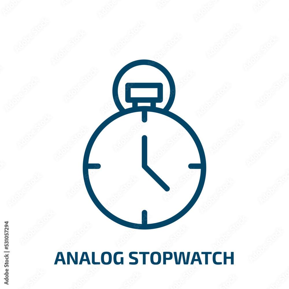 Poster analog stopwatch icon from general collection. thin linear analog stopwatch, timer, hour outline ico