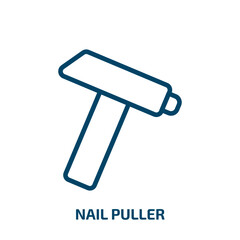 nail puller icon from general collection. Thin linear nail puller, nail, work outline icon isolated on white background. Line vector nail puller sign, symbol for web and mobile