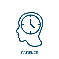 patience icon from general collection. Thin linear patience, information, business outline icon isolated on white background. Line vector patience sign, symbol for web and mobile