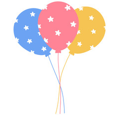 Colorful Balloon Bunch with Star Pattern