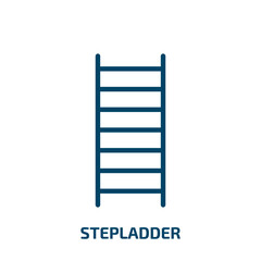 stepladder icon from general collection. Thin linear stepladder, building, construction outline icon isolated on white background. Line vector stepladder sign, symbol for web and mobile