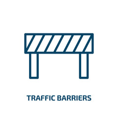 traffic barriers icon from general collection. Thin linear traffic barriers, barrier, road outline icon isolated on white background. Line vector traffic barriers sign, symbol for web and mobile