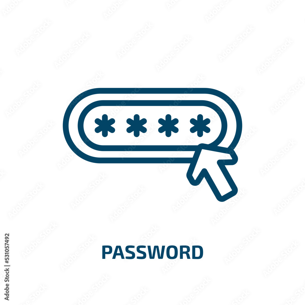 Poster password icon from internet security collection. thin linear password, internet, simple outline icon