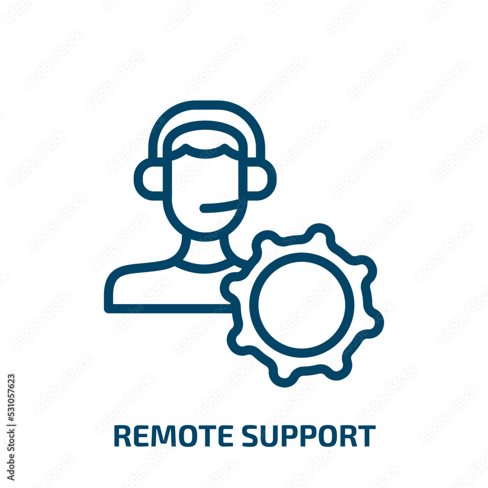 Poster remote support icon from internet security collection. thin linear remote support, remote, support o