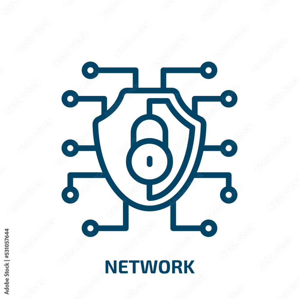 Poster network icon from internet security collection. thin linear network, internet, social outline icon i