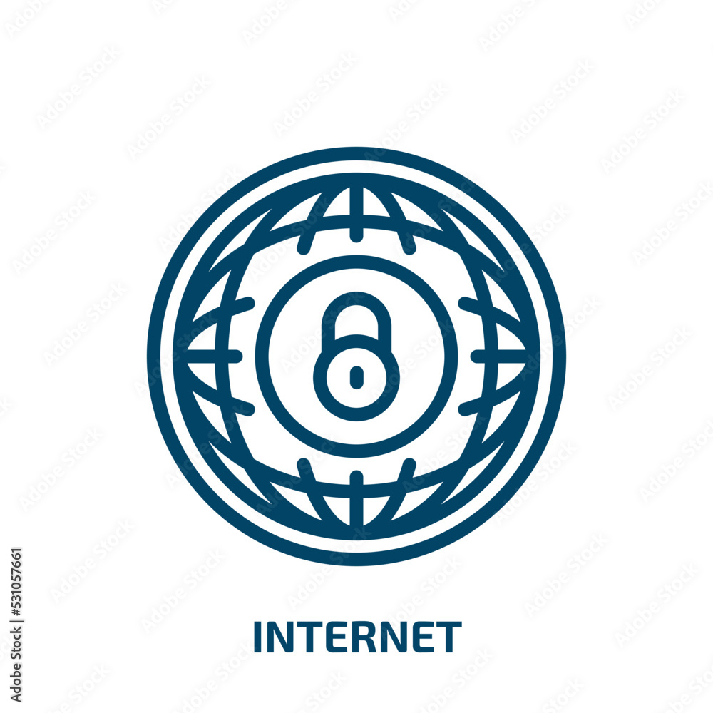 Aufkleber internet icon from internet security collection. thin linear internet, computer, business outline ic