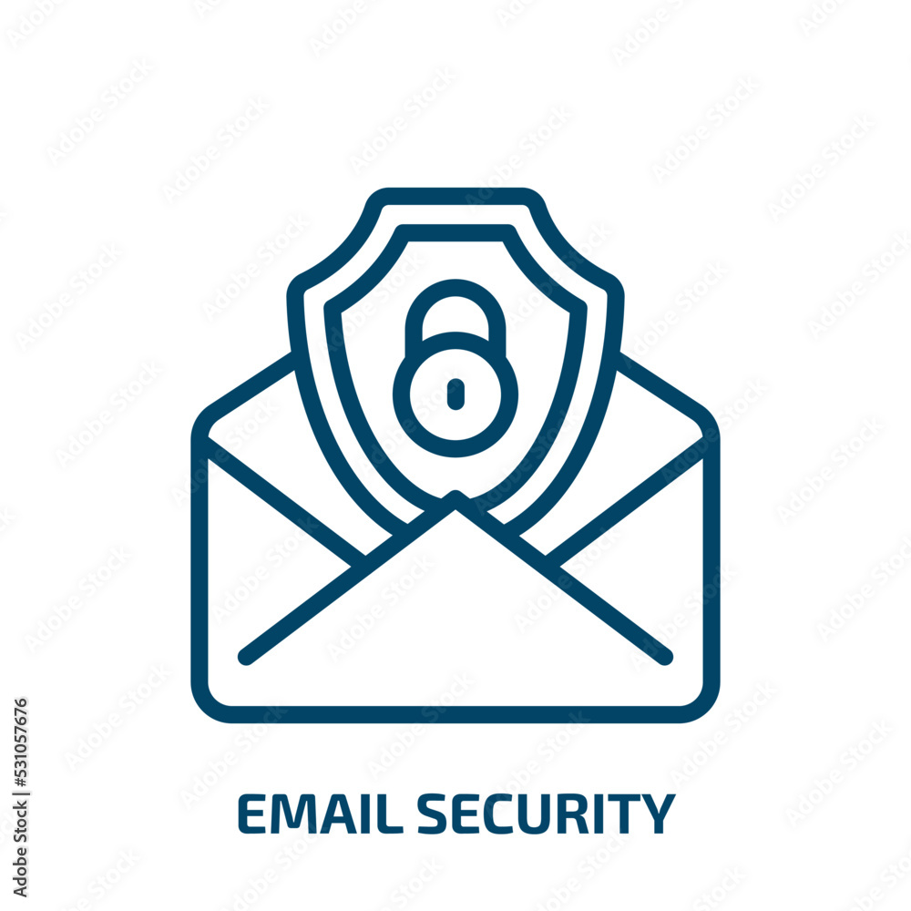 Poster email security icon from internet security collection. thin linear email security, internet, securit
