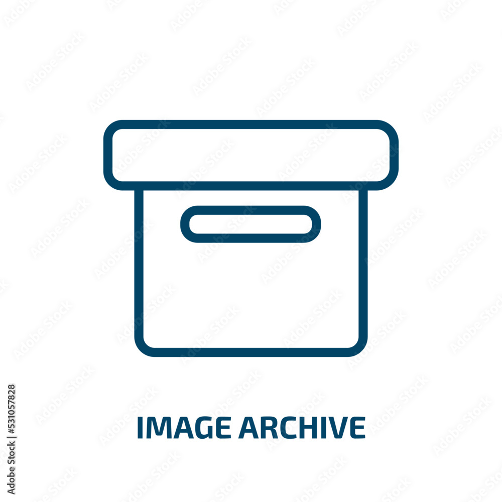 Poster image archive icon from music and media collection. thin linear image archive, storage, file outline