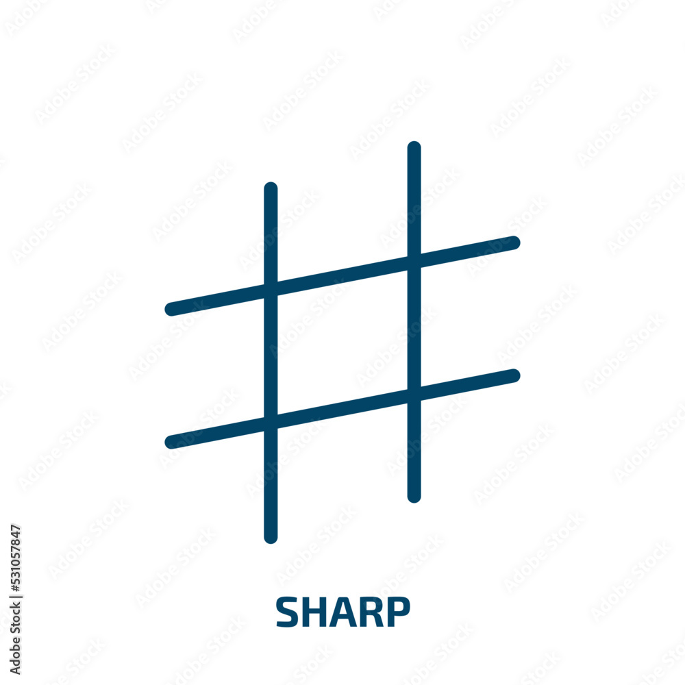 Poster sharp icon from music and media collection. thin linear sharp, business, metal outline icon isolated