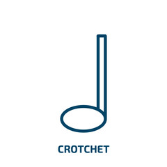 crotchet icon from music and media collection. Thin linear crotchet, sound, music outline icon isolated on white background. Line vector crotchet sign, symbol for web and mobile