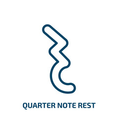 quarter note rest icon from music and media collection. Thin linear quarter note rest, musical, music melody outline icon isolated on white background. Line vector quarter note rest sign, symbol for