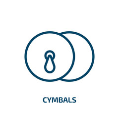 cymbals icon from music collection. Thin linear cymbals, music, jazz outline icon isolated on white background. Line vector cymbals sign, symbol for web and mobile