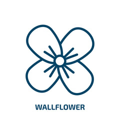 wallflower icon from nature collection. Thin linear wallflower, summer, flora outline icon isolated on white background. Line vector wallflower sign, symbol for web and mobile