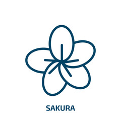 sakura icon from nature collection. Thin linear sakura, flower, japan outline icon isolated on white background. Line vector sakura sign, symbol for web and mobile