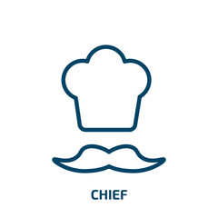 chief icon from people collection. Thin linear chief, cap, hat outline icon isolated on white background. Line vector chief sign, symbol for web and mobile