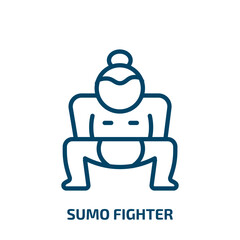 sumo fighter icon from people collection. Thin linear sumo fighter, japan, character outline icon isolated on white background. Line vector sumo fighter sign, symbol for web and mobile
