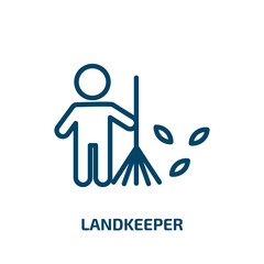 landkeeper icon from people collection. Thin linear landkeeper, people, geisha outline icon isolated on white background. Line vector landkeeper sign, symbol for web and mobile