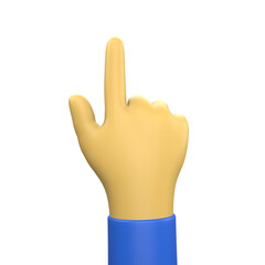 Obraz premium 3D Illustration of hand sign emoticon on Transparent PNG Background. 3D Up Index hand emoticon.