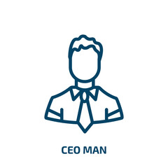 ceo man icon from people collection. Thin linear ceo man, ceo, man outline icon isolated on white background. Line vector ceo man sign, symbol for web and mobile