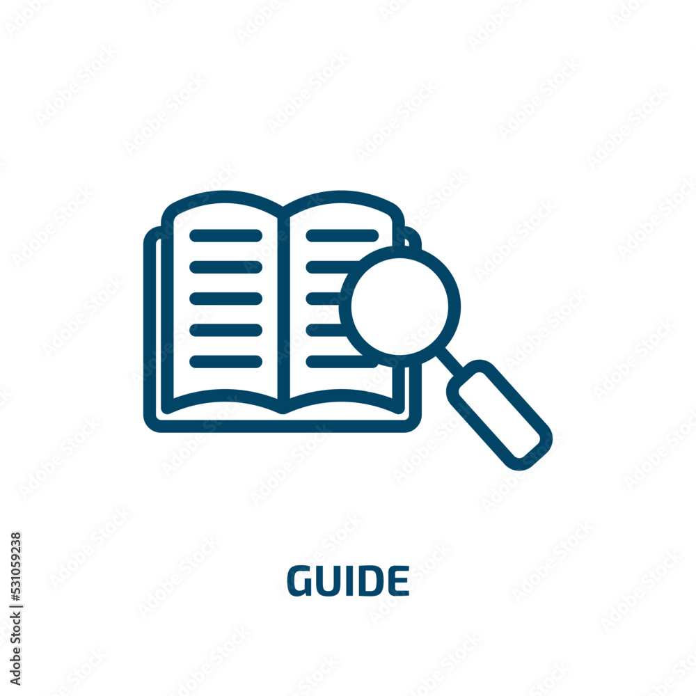 Aufkleber guide icon from professions collection. thin linear guide, business, information outline icon isolat