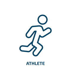 athlete icon from professions collection. Thin linear athlete, exercise, athletic outline icon isolated on white background. Line vector athlete sign, symbol for web and mobile