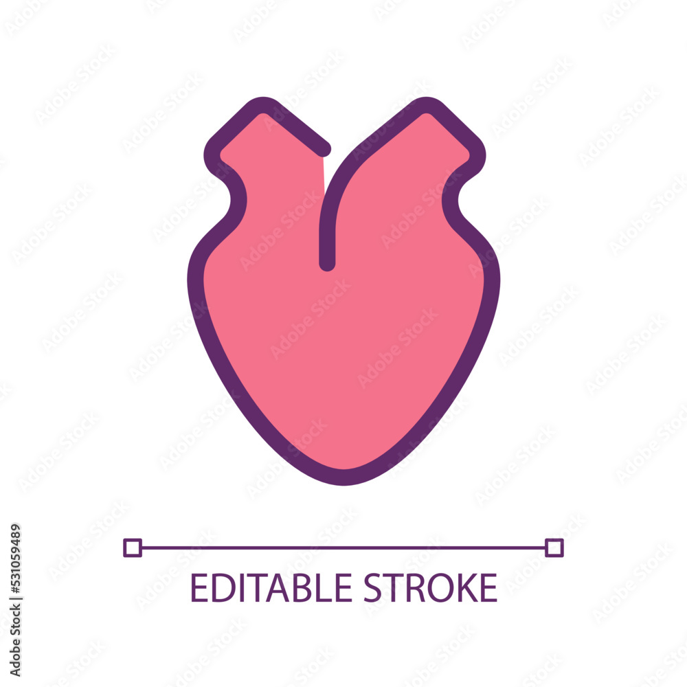 Poster heart pixel perfect rgb color ui icon. medical checkup. circulatory system. simple filled line eleme